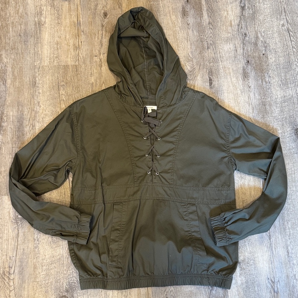 Maurices Olive Hooded Shirt Jacket